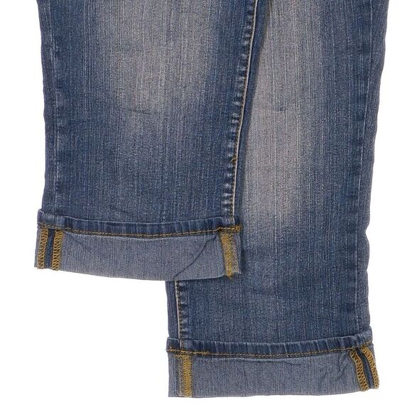 Vigoss Capri Jeans Juniors 7 Low Rise Distressed Cuffed Blue Denim Stretch 32x19 - Picture 5 of 12